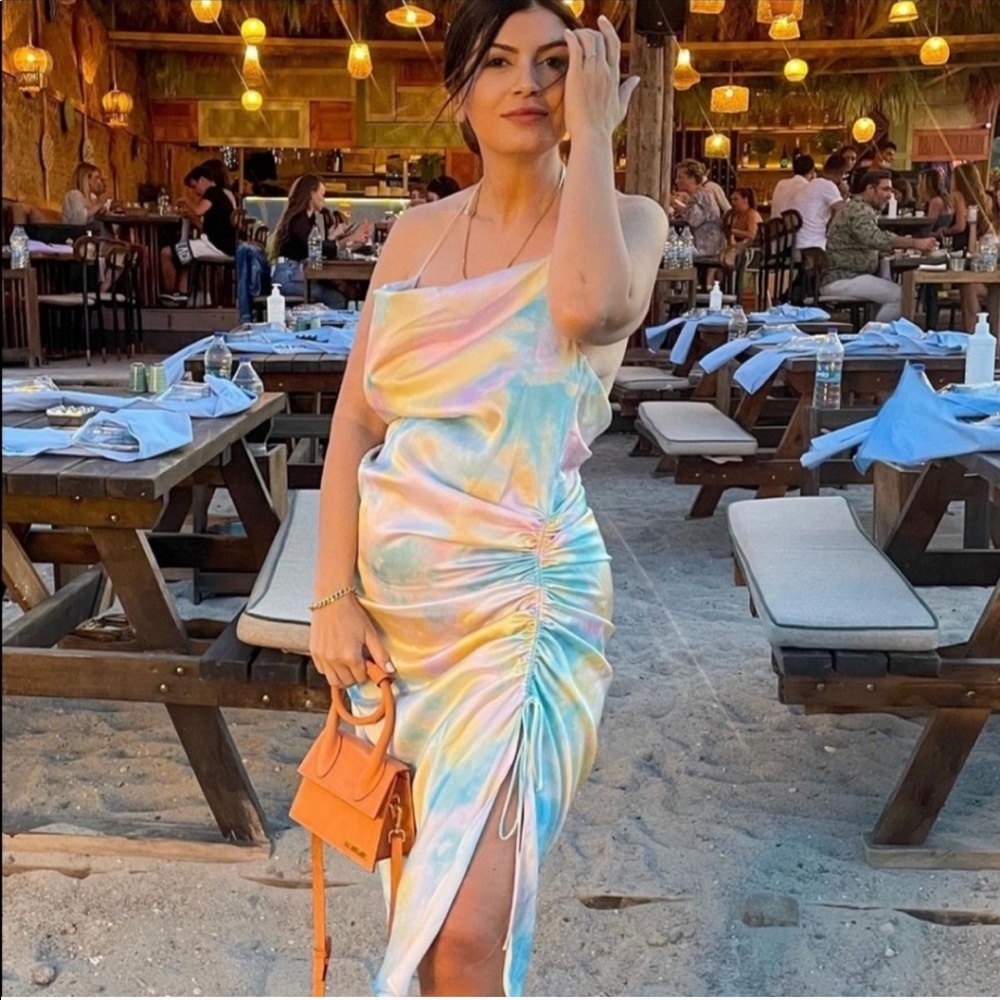 Zara tie dye slip dress